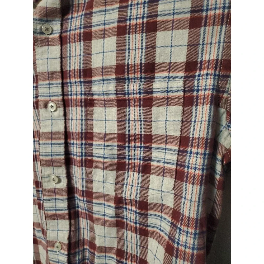 Banana Republic Flannel Shirt Mens Small Plaid Slim Fit Preppy Party